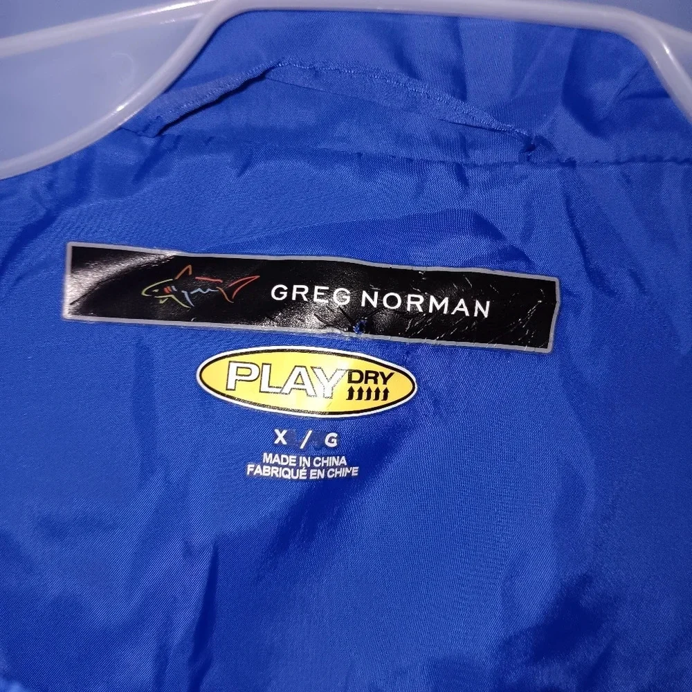 Mens greg norman blue windbreaker pullover jacket size X